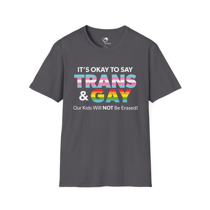 "It’s Okay to Say Trans & Gay" Unisex T-Shirt