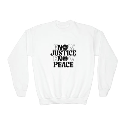 “Know Justice, Know Peace (Classic)” Youth Sweatshirt