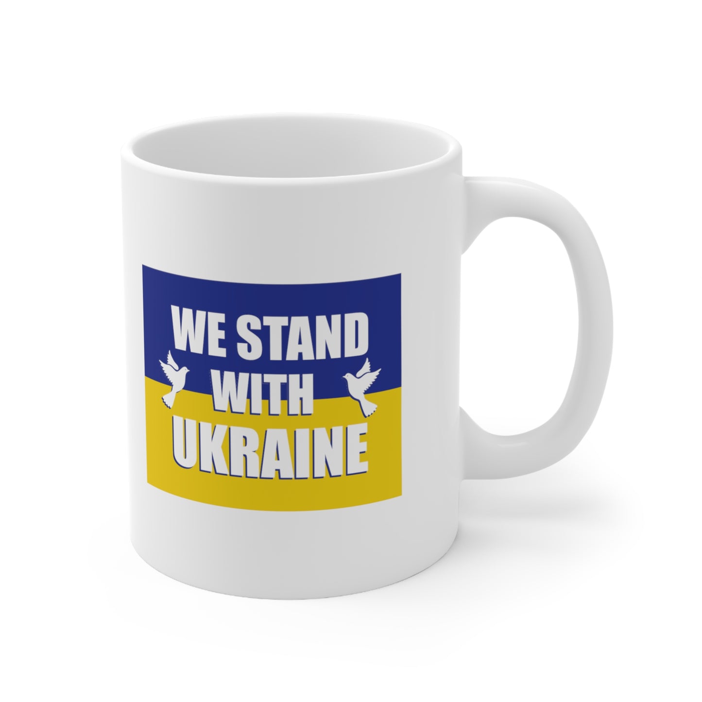 “We Stand With Ukraine” 11 oz. Mug