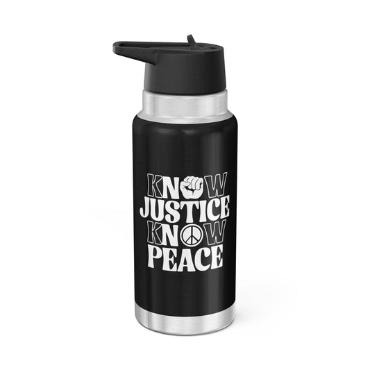 “Know Justice, Know Peace (Classic)” 32 oz. Tumbler/Water Bottle