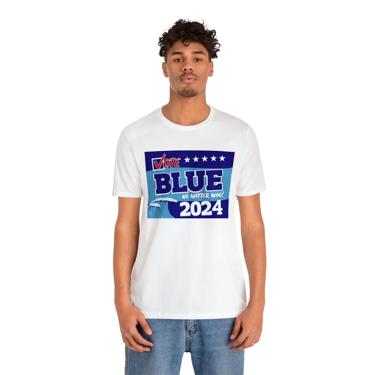 “Vote Blue No Matter Who, Blue Wave 2024” Unisex T-Shirt (Bella+Canvas)