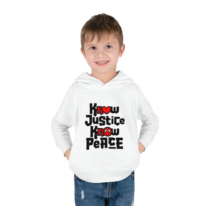 “Know Justice, Know Peace (Heart of Awareness)” Toddler Hoodie