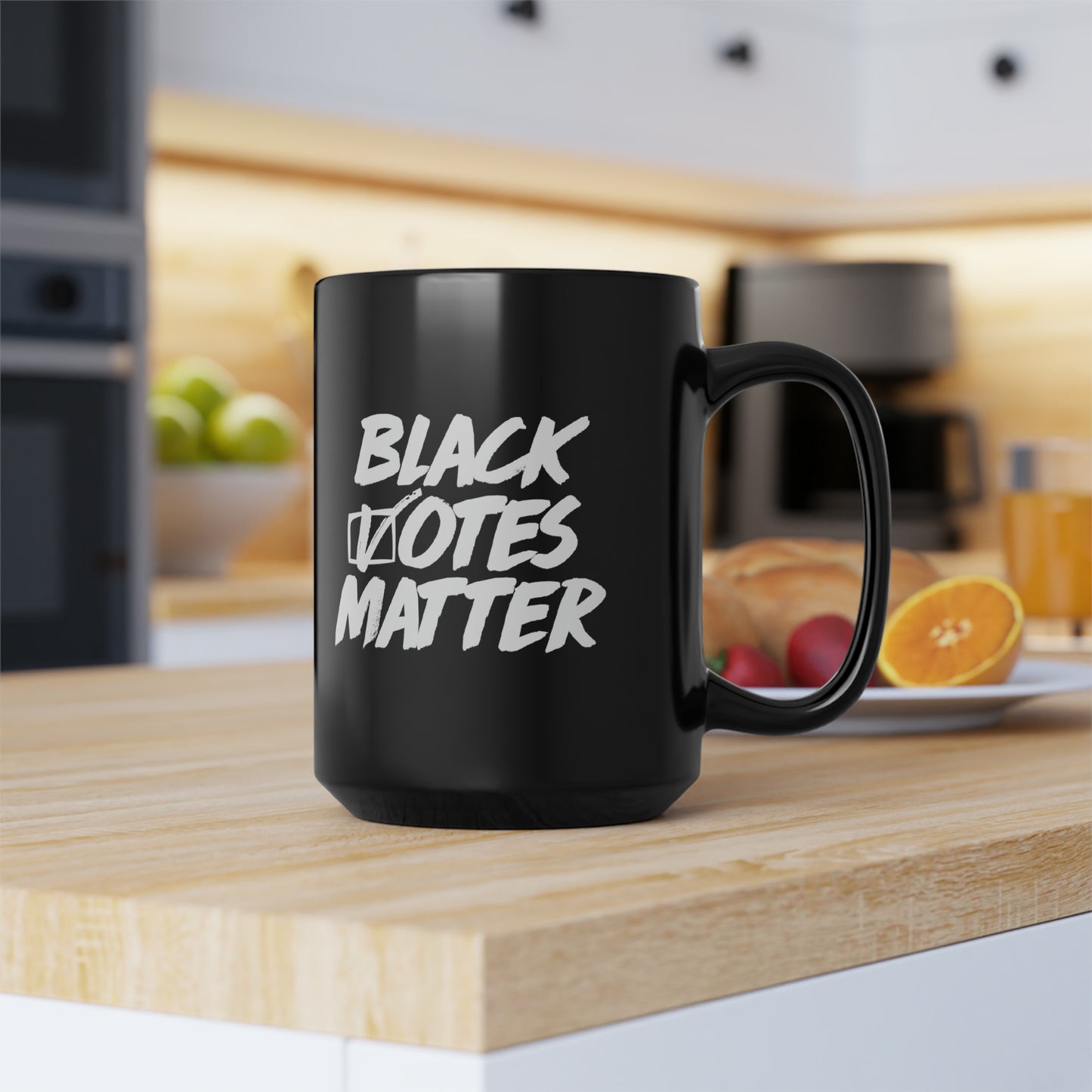 “Black Votes Matter (white text)” 15 oz. Mug