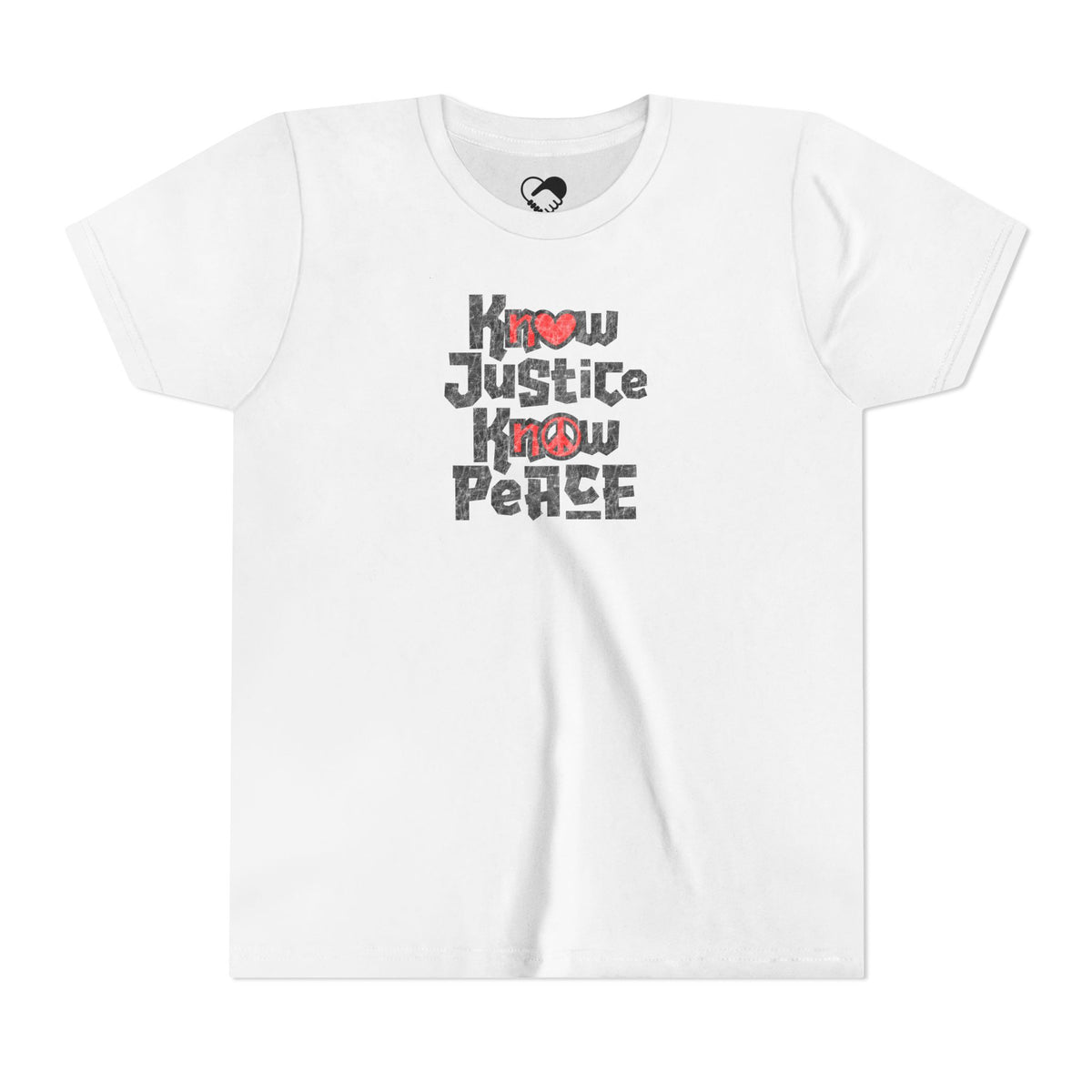 "Know Justice, Know Peace (Heart of Awareness)" Kids T-Shirt