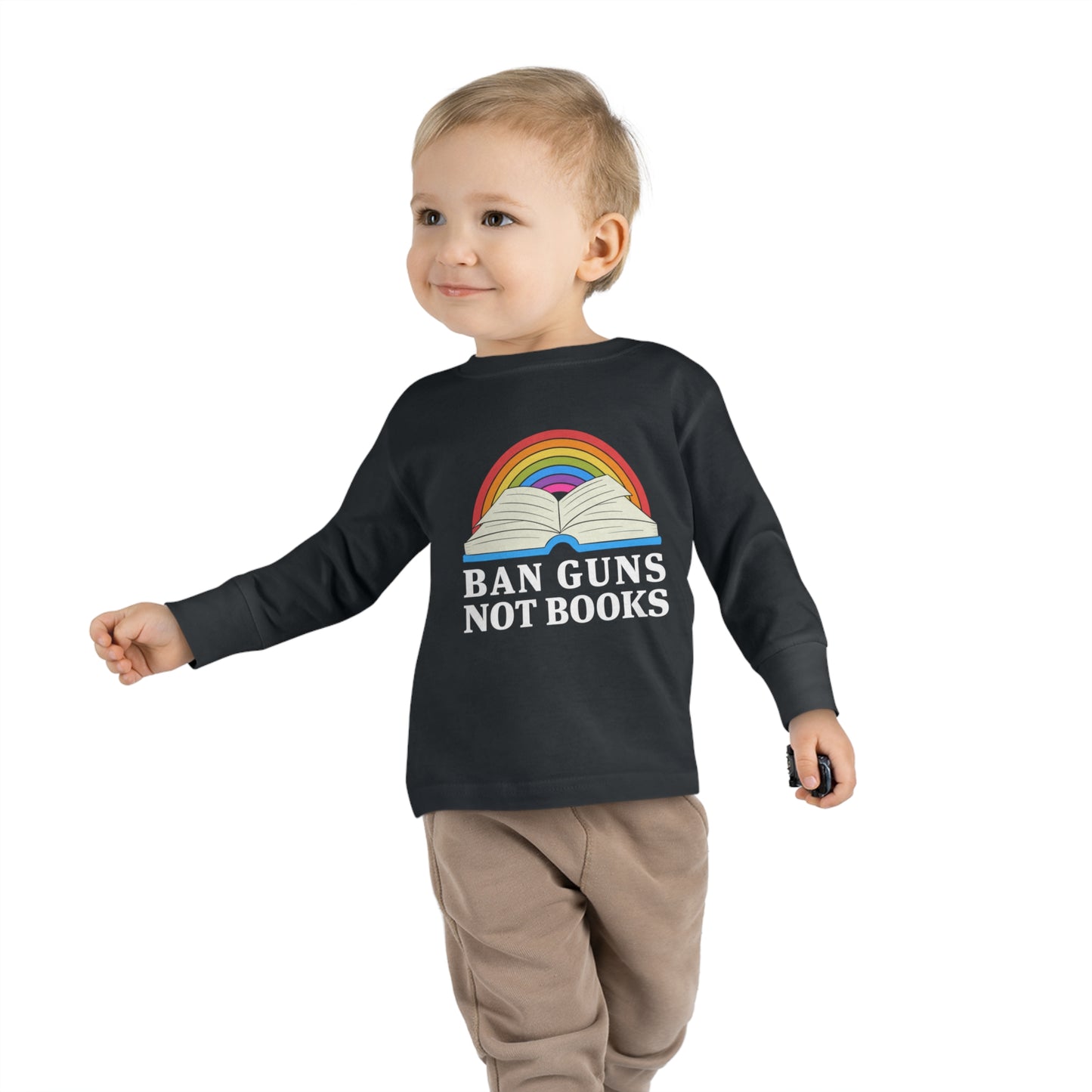 "Ban Guns Not Books" Toddler Long Sleeve Tee