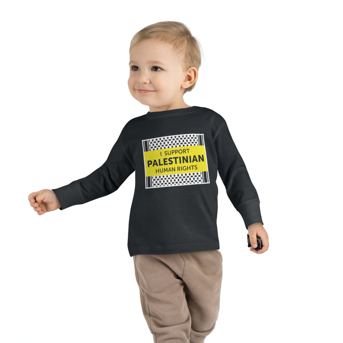 “I Support Palestinian Human Rights” Toddler Long Sleeve Tee