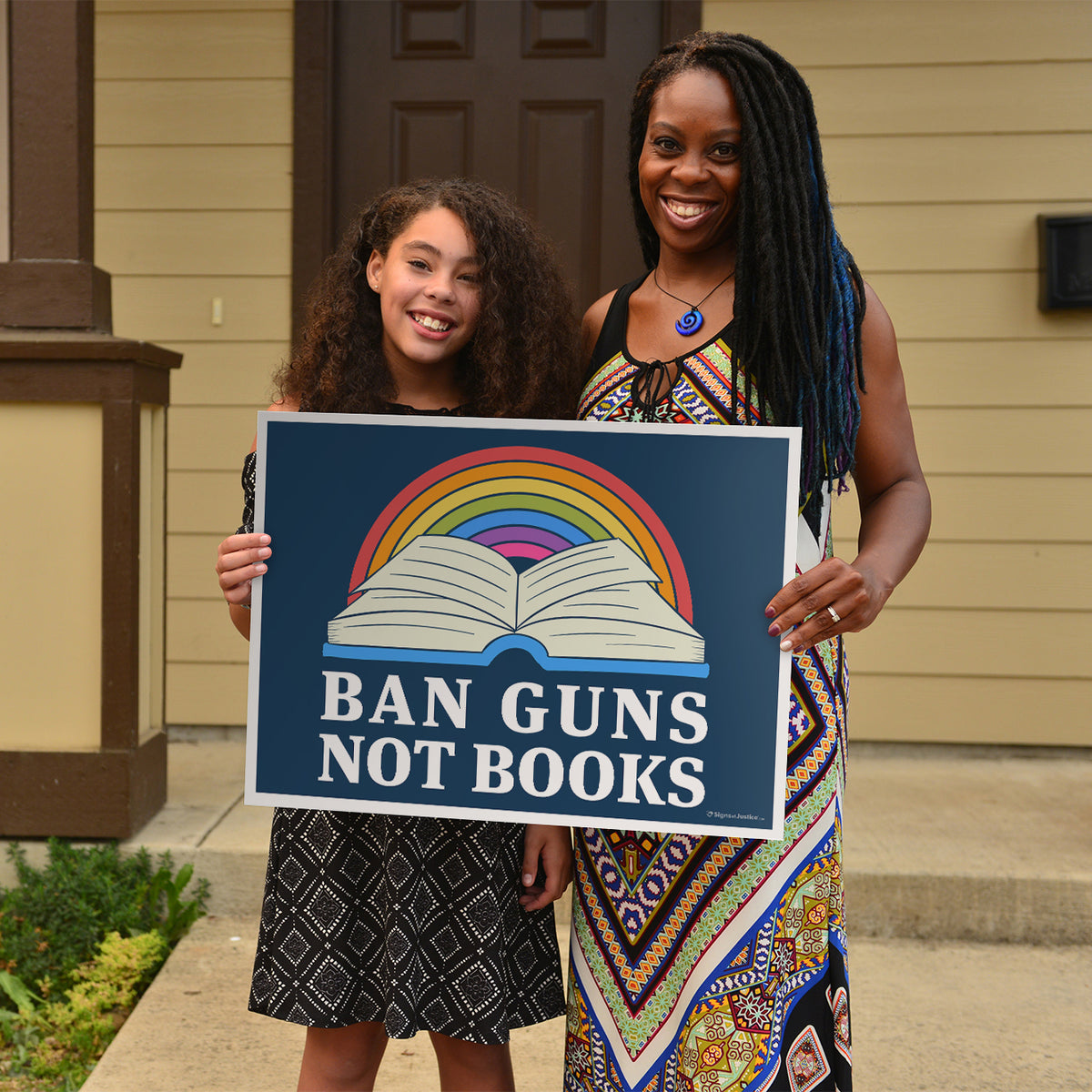 "Ban Guns Not Books" Yard Sign