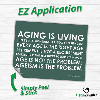 Aging Is Living Bumper Sticker