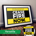 "Cease Fire" Art Print or Protest Sign Pack