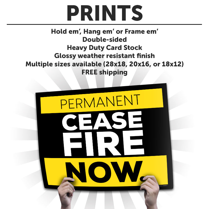 "Cease Fire" Art Print or Protest Sign Pack