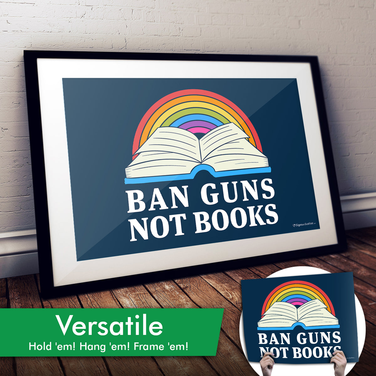 "Ban Guns Not Books" Art Print or Protest Sign Pack