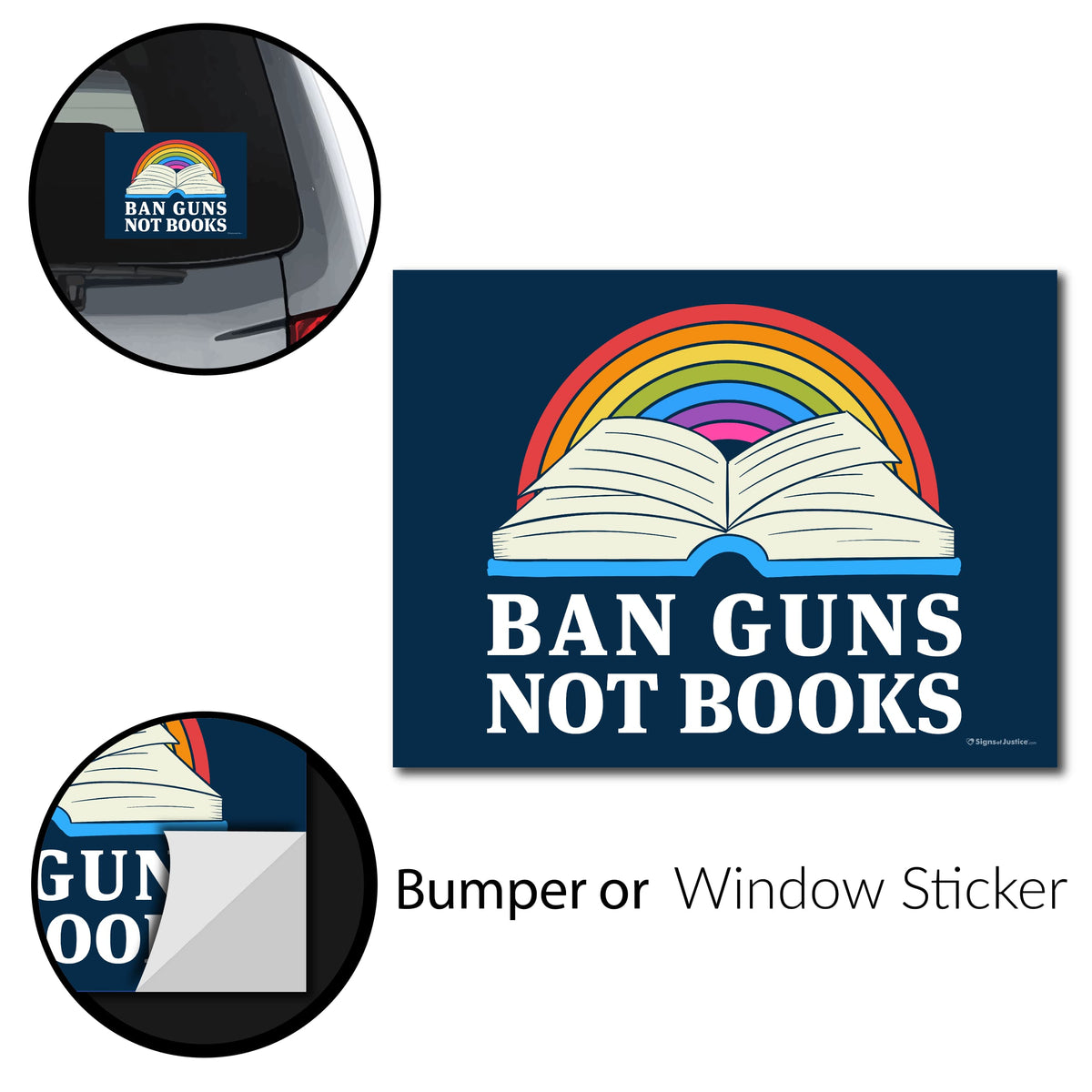 "Ban Guns Not Books" Bumper Stickers