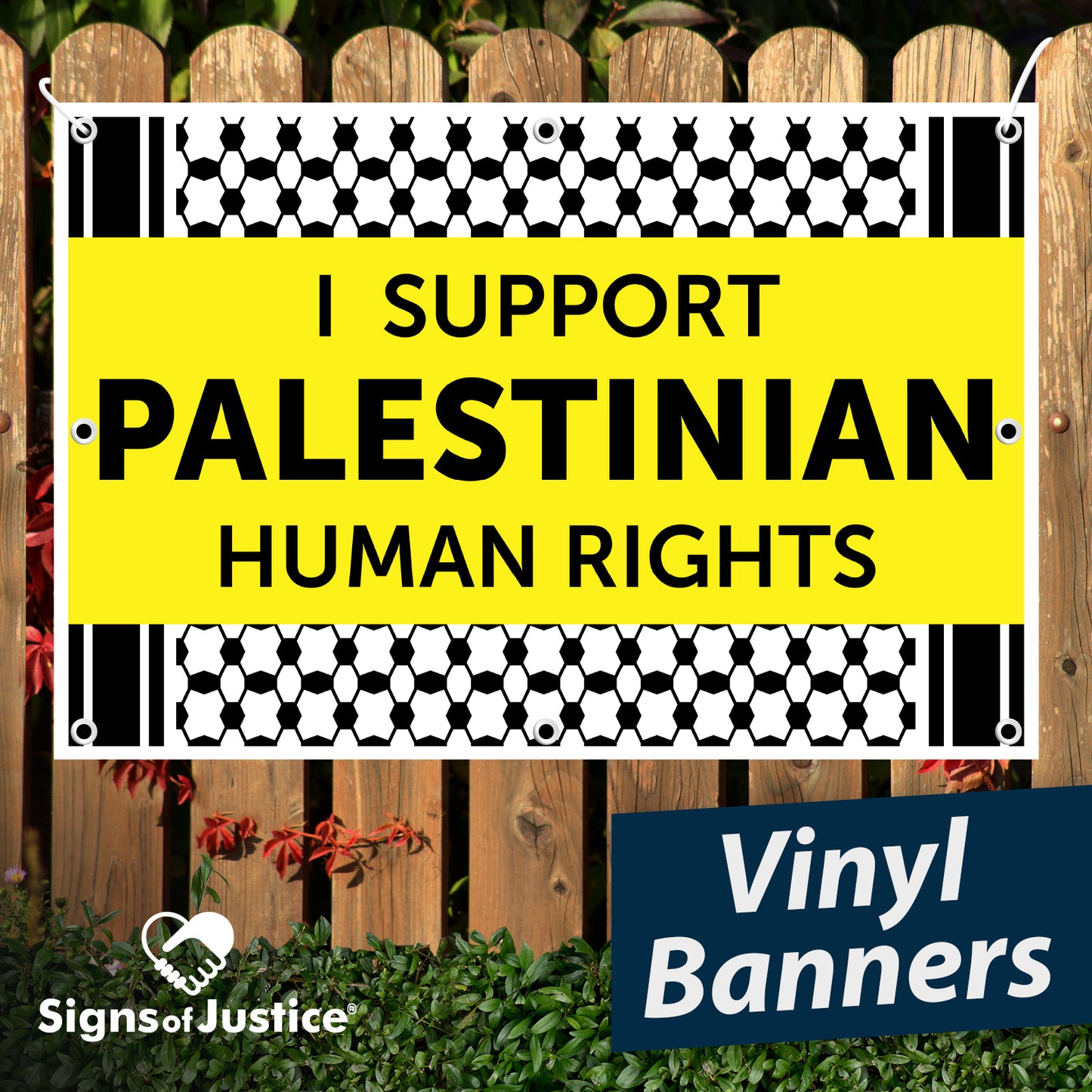 I Support Palestinian Human Rights Vinyl Banner