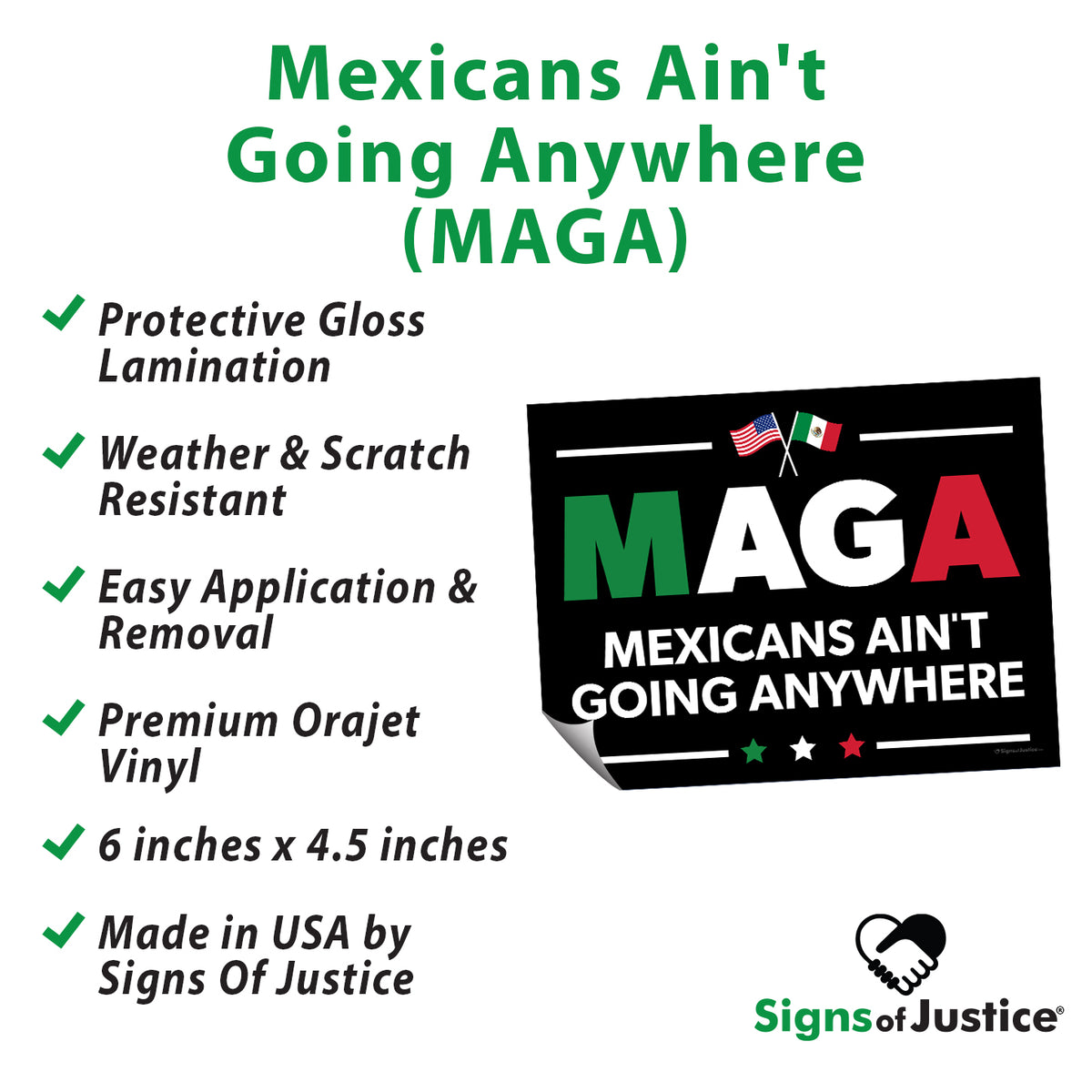 "Mexicans Ain't Going Anywhere (MAGA)" Bumper Stickers