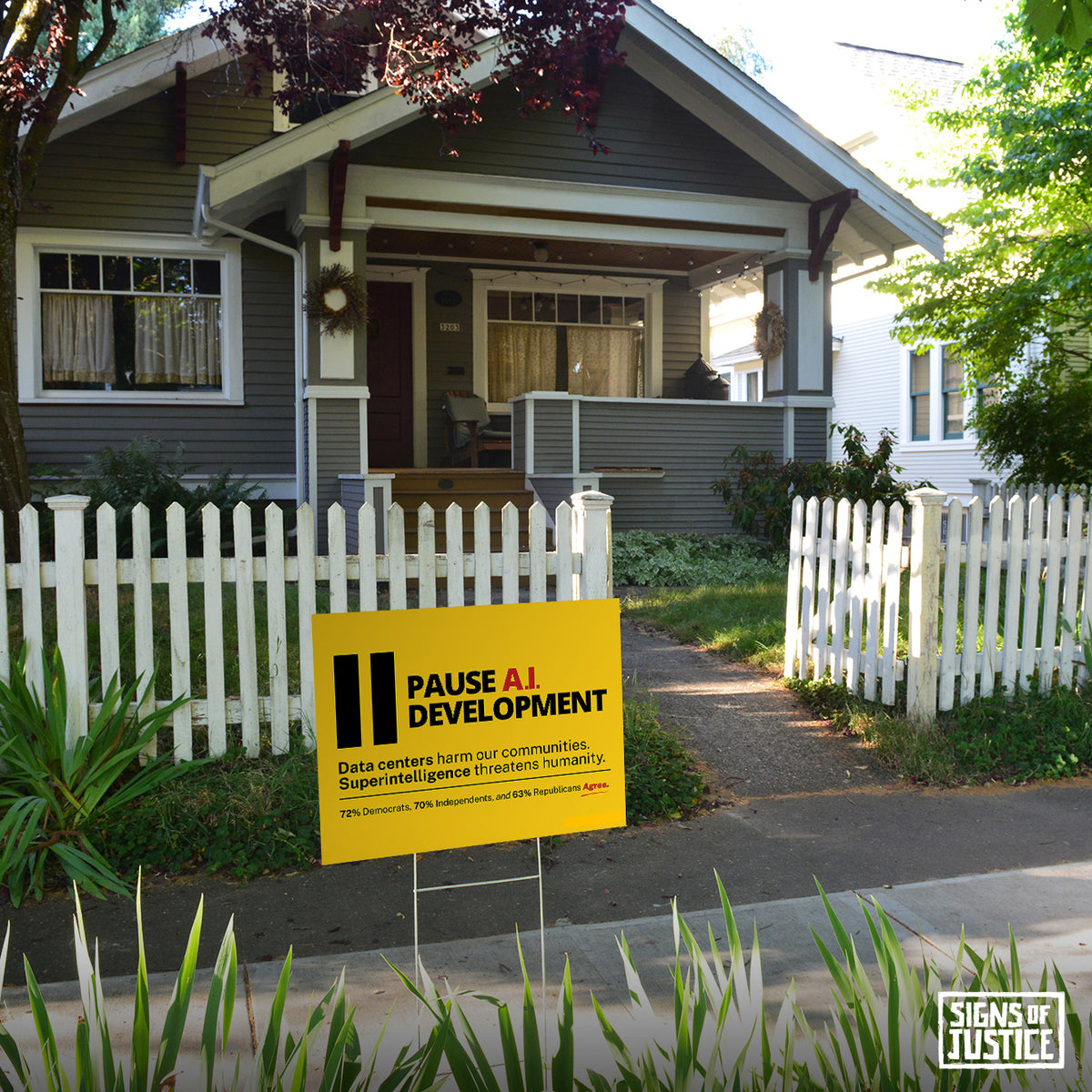 "Pause A.I. Development" Yard Sign