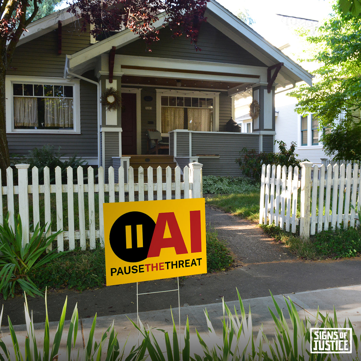 "Pause the Threat" Yard Sign
