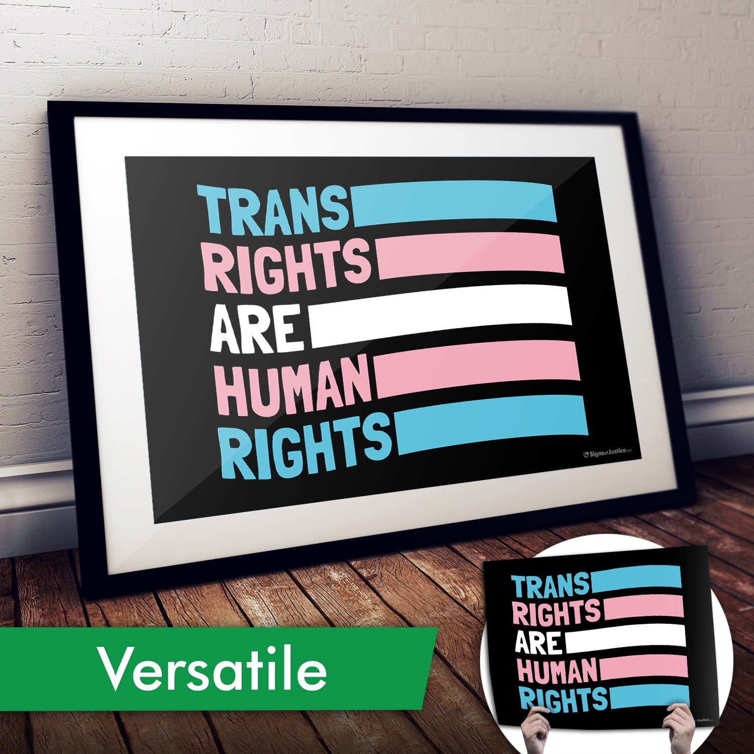 Trans Rights Are Human Rights Cardstock Print – Signs Of Justice
