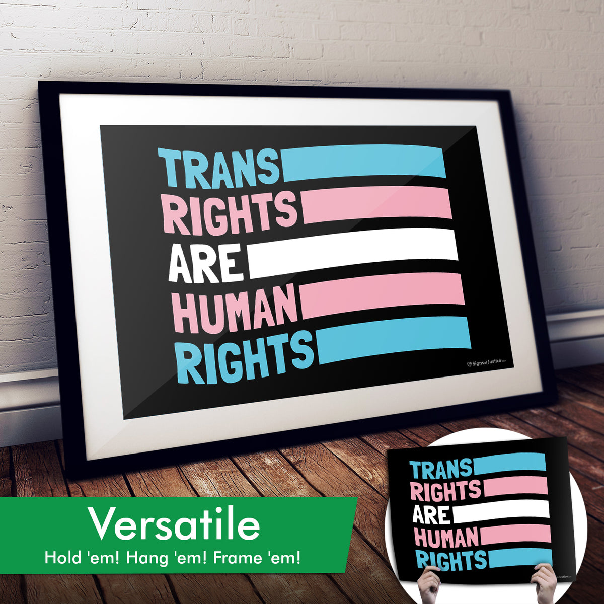 "Trans Rights Are Human Rights" Art Print or Protest Sign Pack