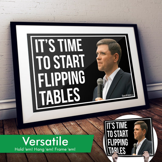"Talarico for Senate ‘flipping tables’" Cardstock Print