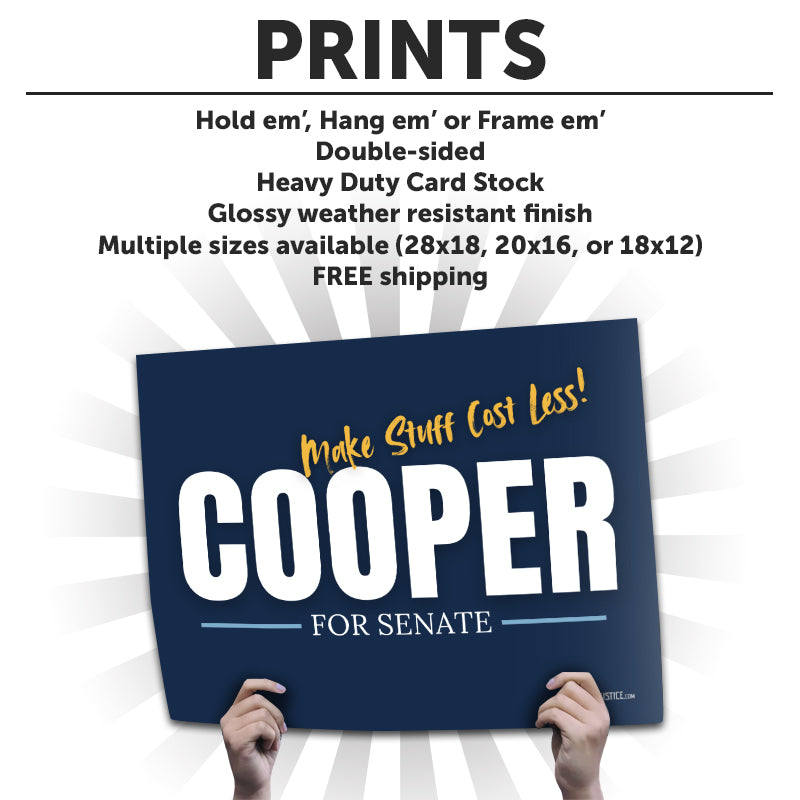 "Cooper for Senate" Art Print or Protest Sign Pack
