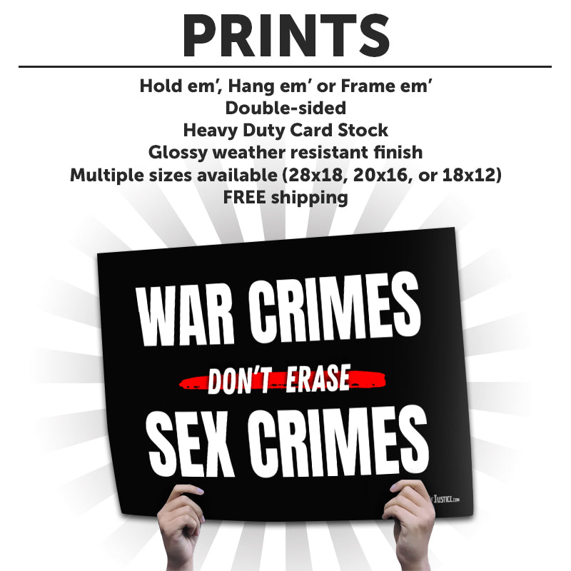 "War Crimes" Art Print or Protest Sign Pack