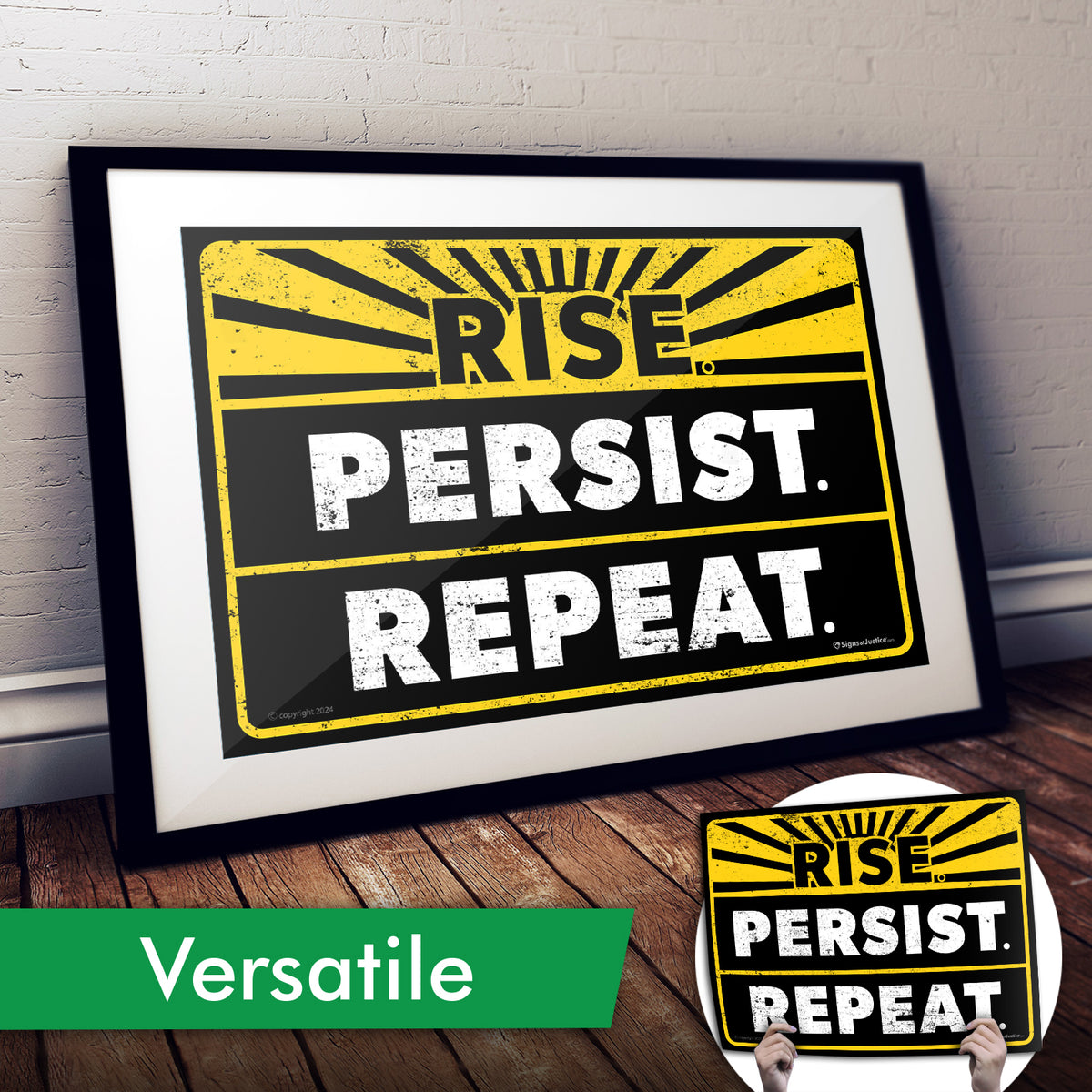 "Rise Persist Repeat" Art Print or Protest Sign Pack