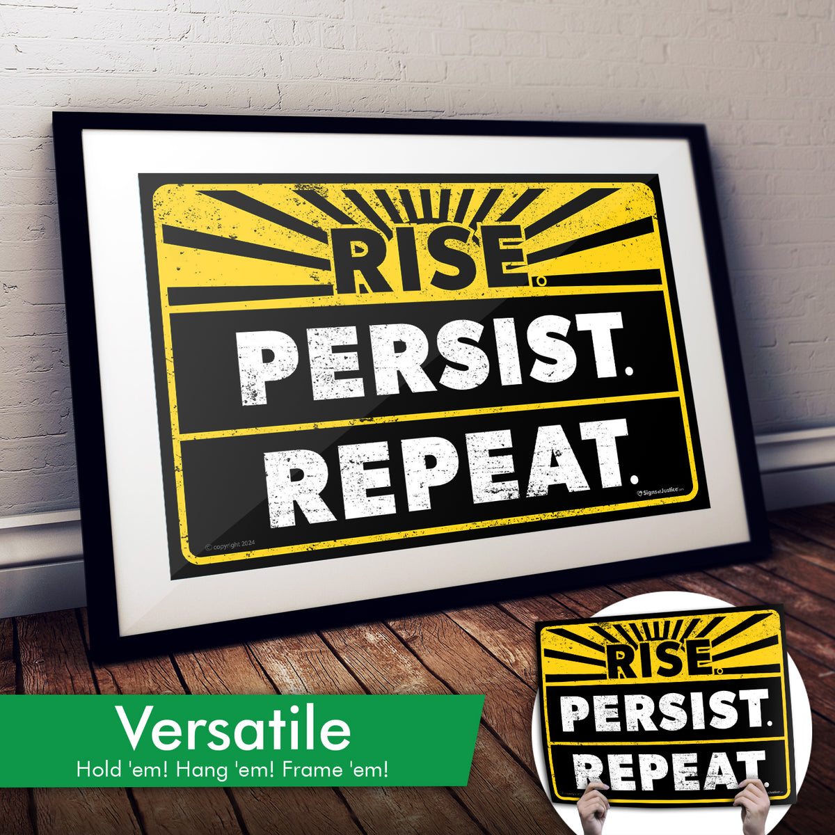 "Rise Persist Repeat" Art Print or Protest Sign Pack