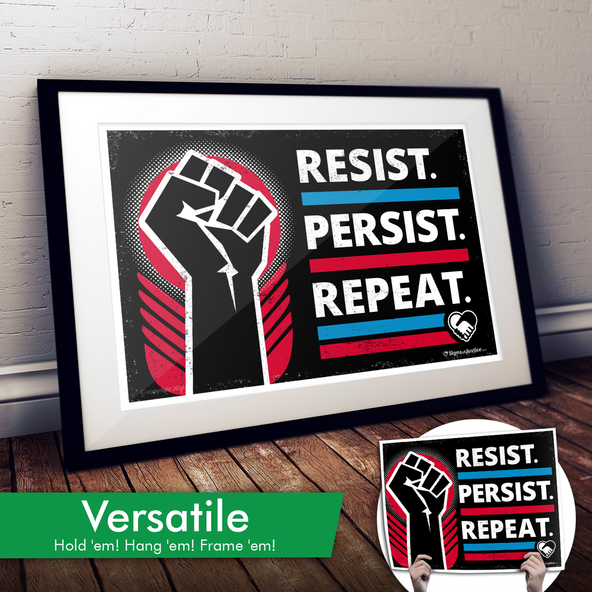 "Resist Persist Repeat" Art Print or Protest Sign Pack