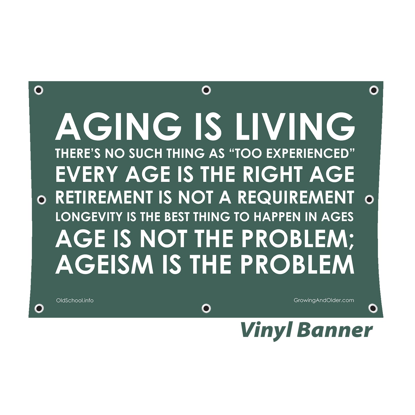 Aging Is Living Vinyl Banner