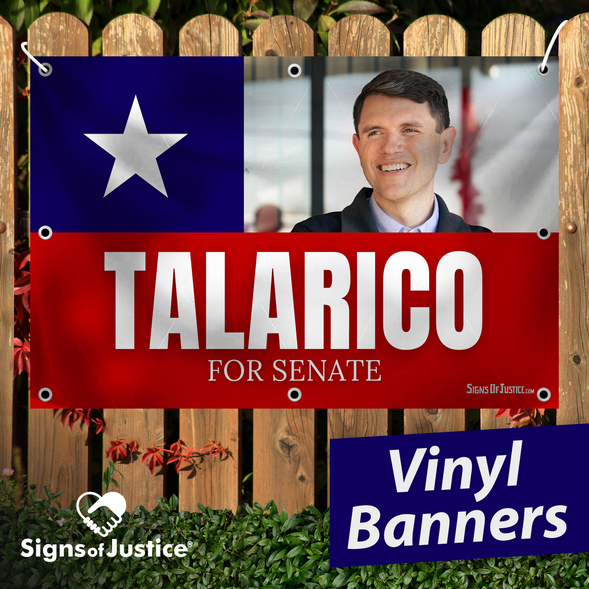 "Talarico for Senate 'Texas Flag'" Vinyl Banner