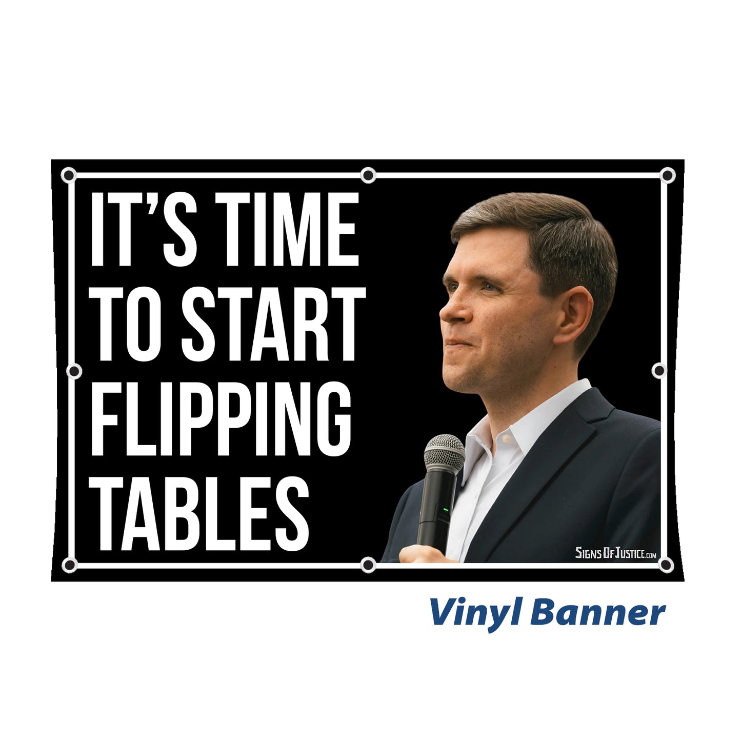 "Talarico for Senate ‘flipping tables’" Vinyl Banner