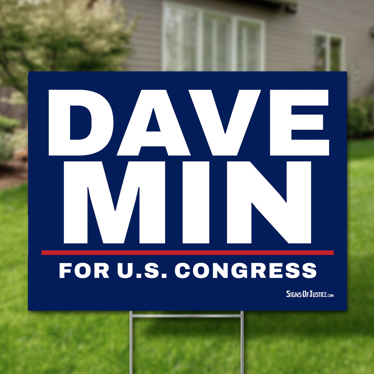 Dave Min 24"x18" yard sign