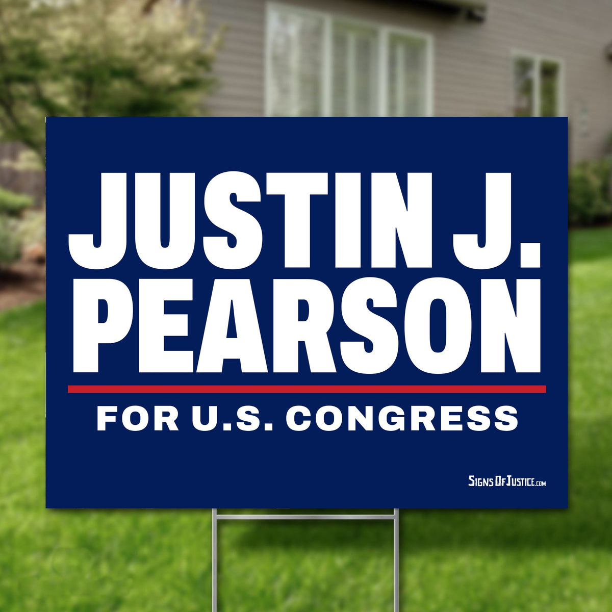 Justin J. Pearson 24"x18" yard sign