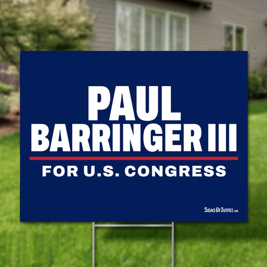Paul Barringer III 24"x18" yard sign