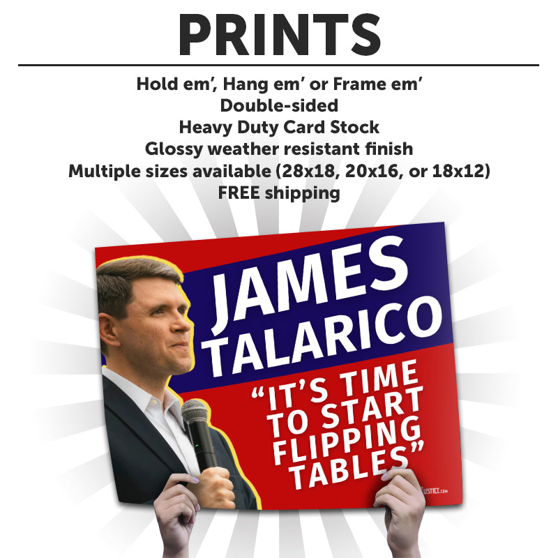 "James Talarico ‘flipping tables’" Cardstock Print