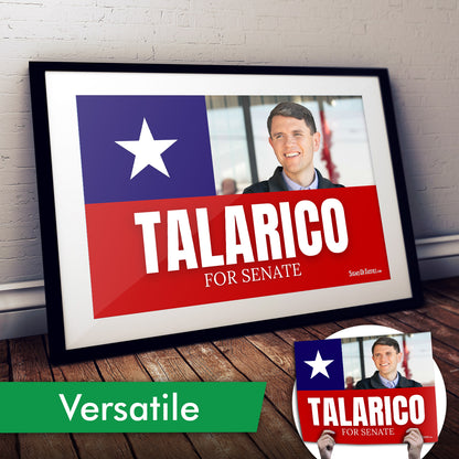 "Talarico for Senate ‘Texas Flag’" Cardstock Print