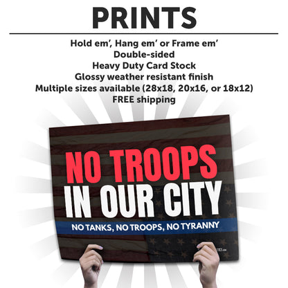 "No Troops" Cardstock Print