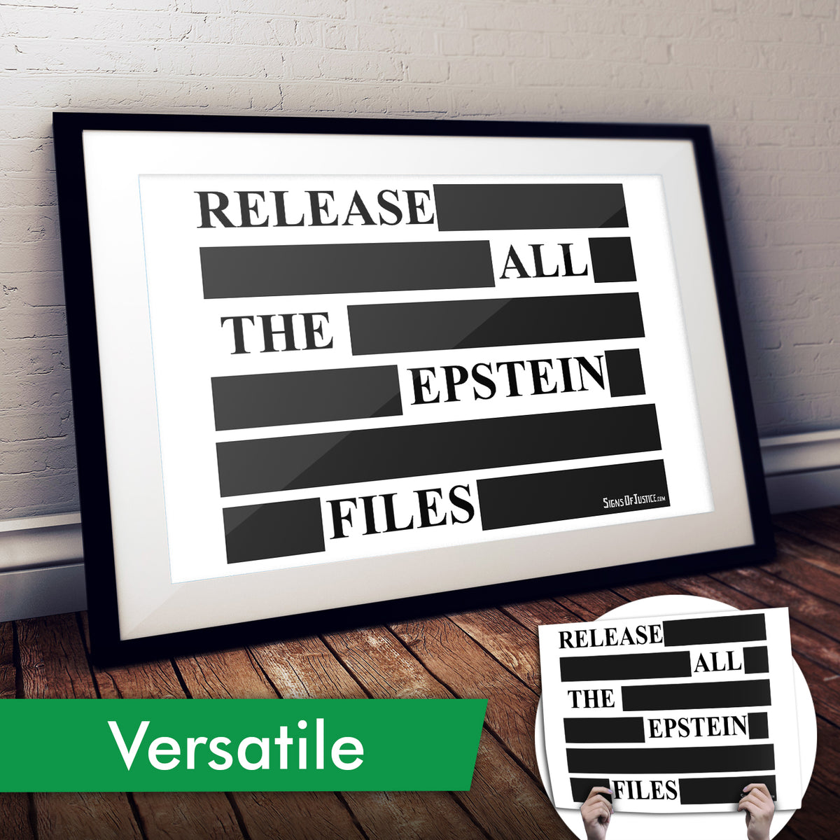 "Release the Files" Art Print or Protest Sign Pack