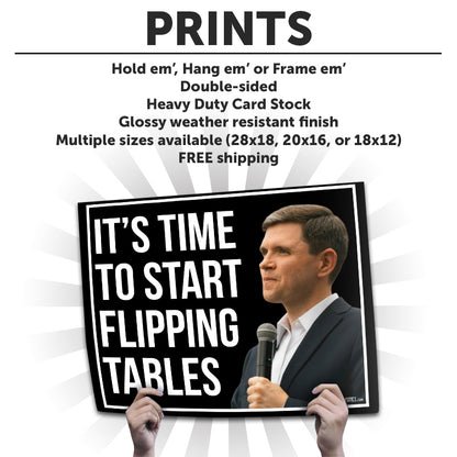 "Talarico for Senate ‘flipping tables’" Cardstock Print