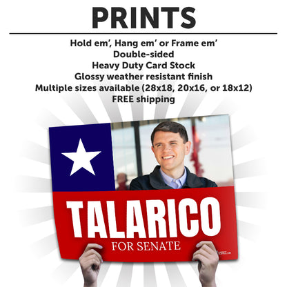 "Talarico for Senate ‘Texas Flag’" Cardstock Print