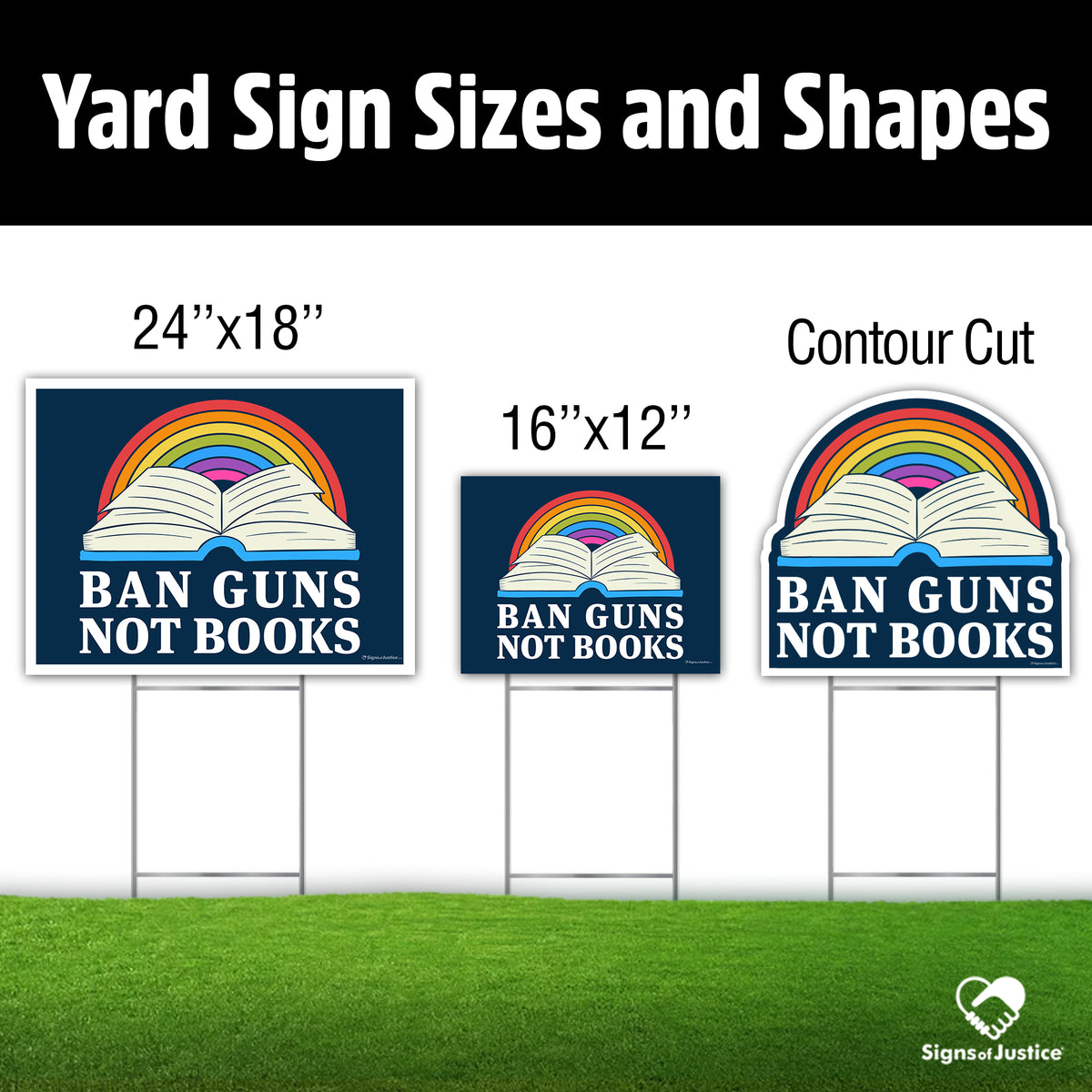 "Ban Guns Not Books" Yard Sign