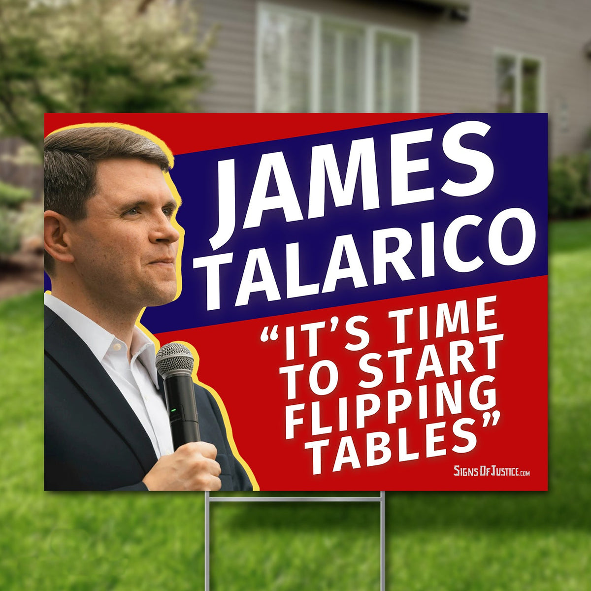 James Talarico for U.S. Senate 2026 yard sign, red and navy quote