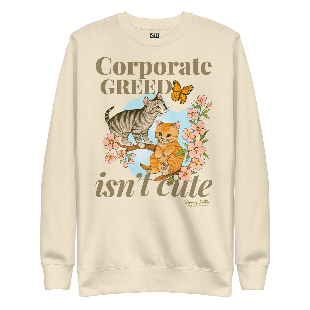 "Corporate Greed" Unisex Crewneck Sweatshirt (Front Only)