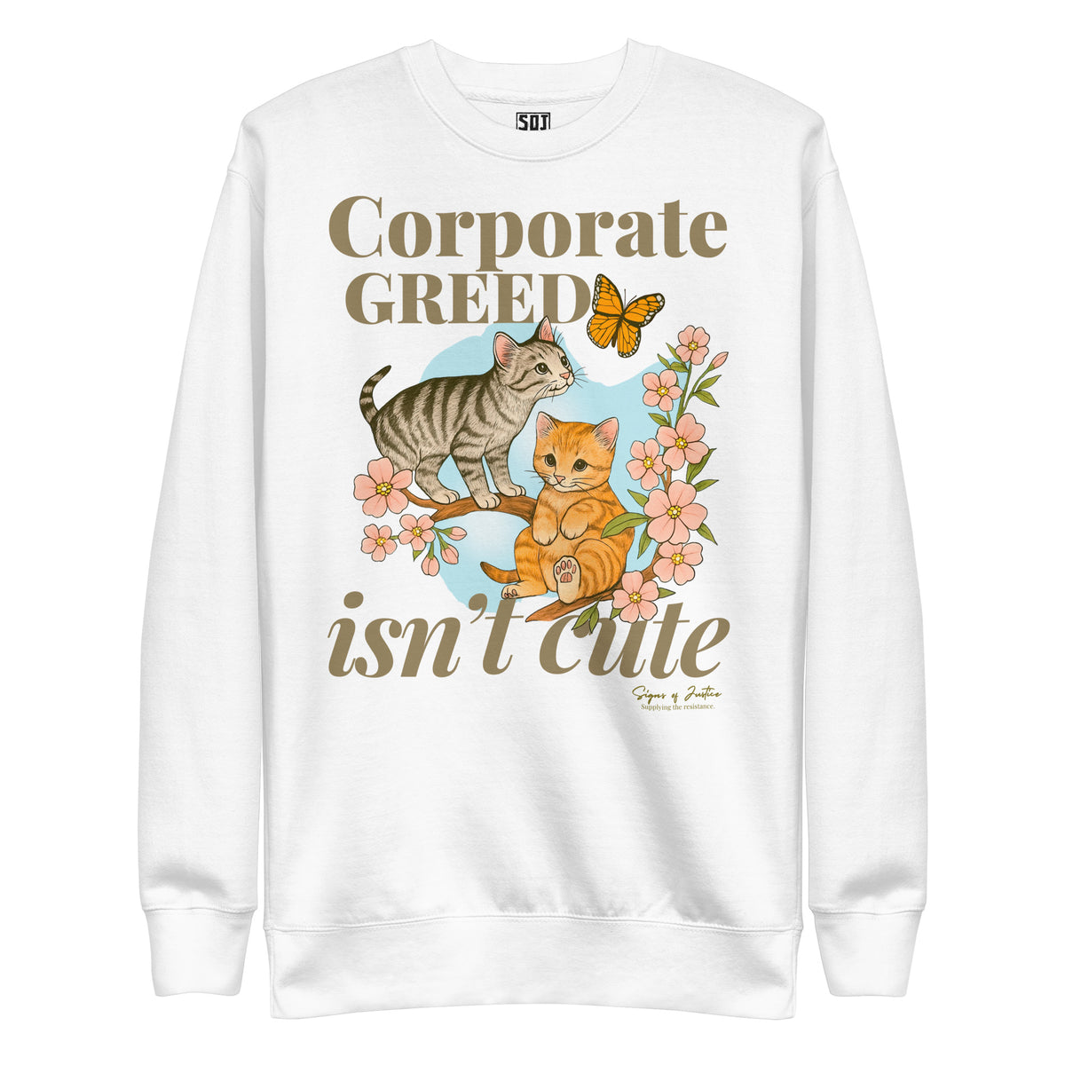 "Corporate Greed" Unisex Crewneck Sweatshirt (Front Only)