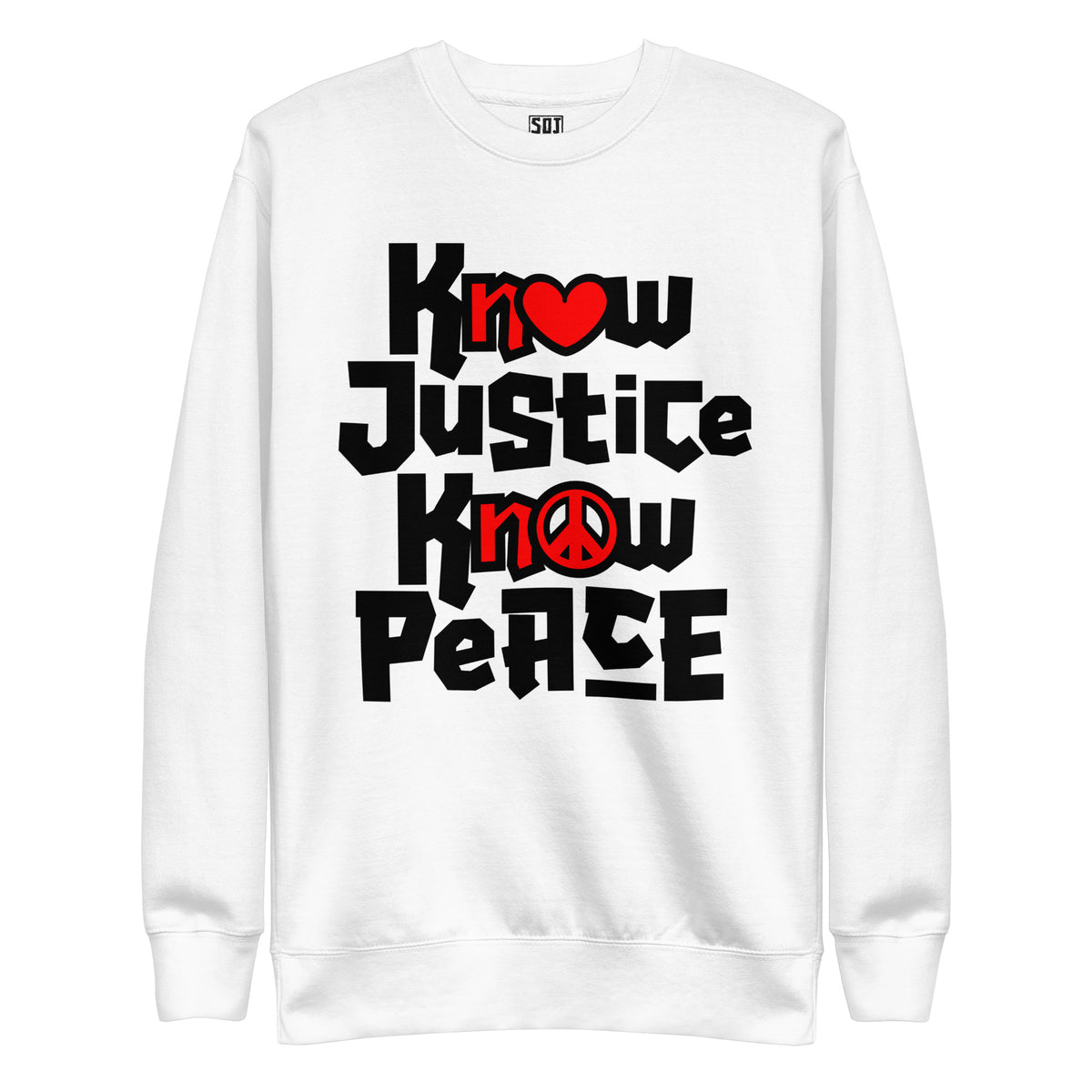 "Know Justice, Know Peace (Heart of Awareness)" Unisex Crewneck Sweatshirt