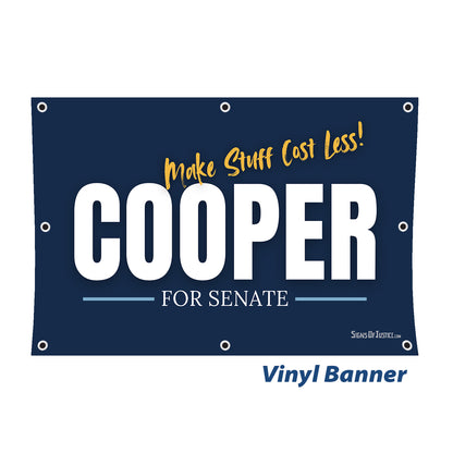 "Cooper for Senate" Vinyl Banner