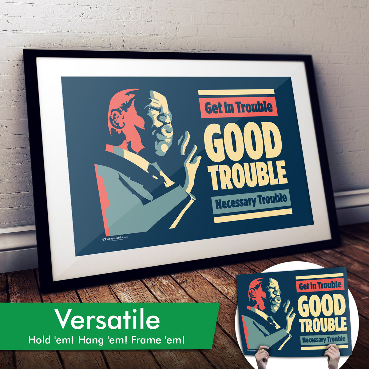 "John Lewis: Good Trouble" Art Print or Protest Sign Pack