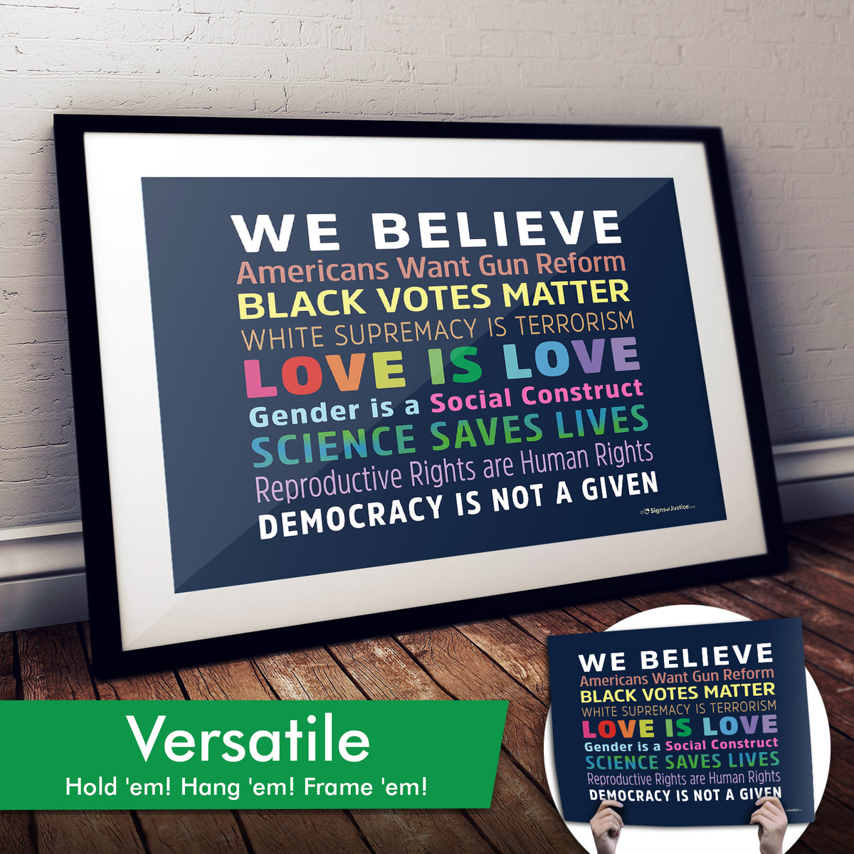 "We Believe 2.0" Art Print or Protest Sign Pack