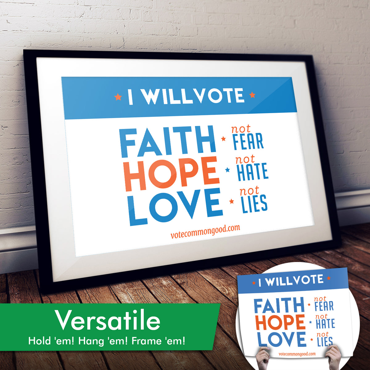 "Faith, Hope & Love" Art Print or Protest Sign Pack