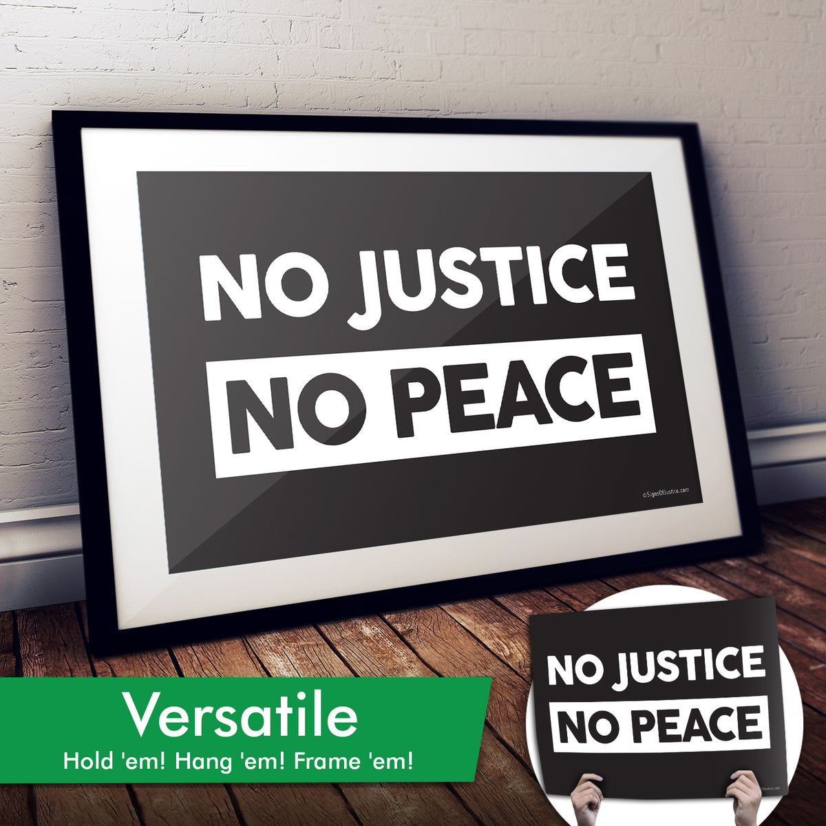 "No Justice, No Peace" Art Print or Protest Sign Pack